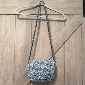 Elegant Blue and White Crossbody Bag